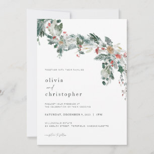 Winter Wedding Invitation Christmas Wedding