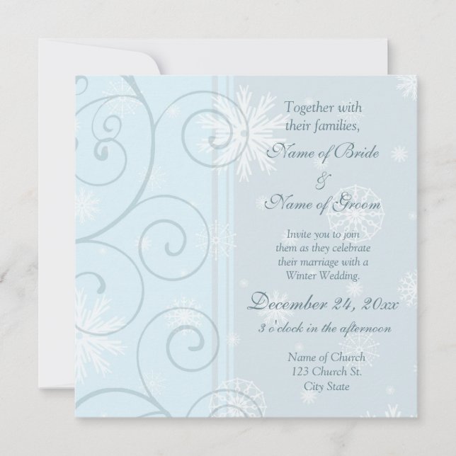 Winter Wedding Invitation Photo Cards (Front)