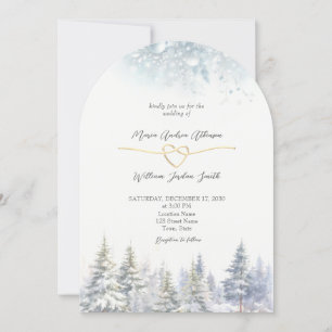 Winter Wedding Invitation with QR Code