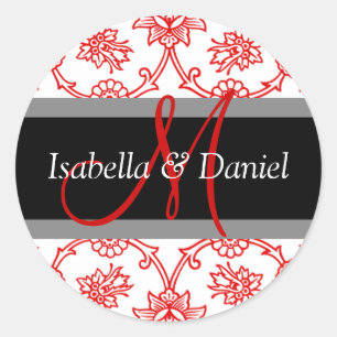 Winter Wedding Monogram Seal Stickers
