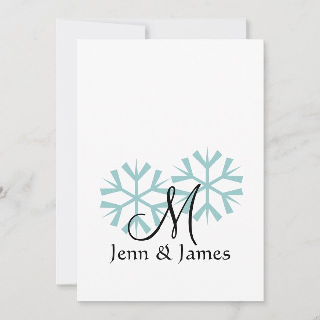 Winter Wedding Monogram Wedding Invitations (Front)