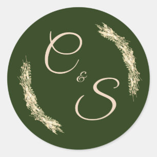Winter Wedding Monogrammed Stationary Sticker