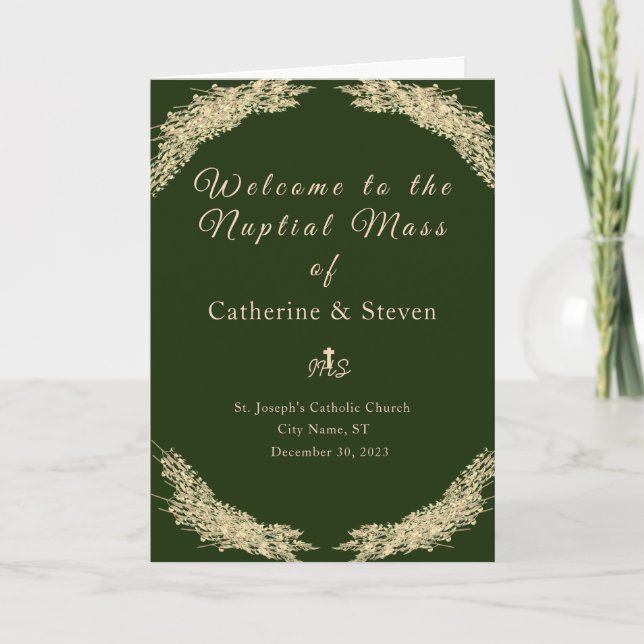 Winter Wedding Nuptial Mass with Photo  Program (Front)