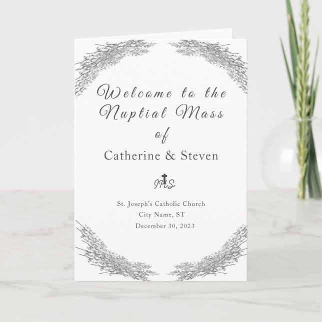 Winter Wedding Nuptial Mass with Photo  Program (Front)