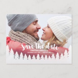 Winter Wedding Photo Save the Date Postcard