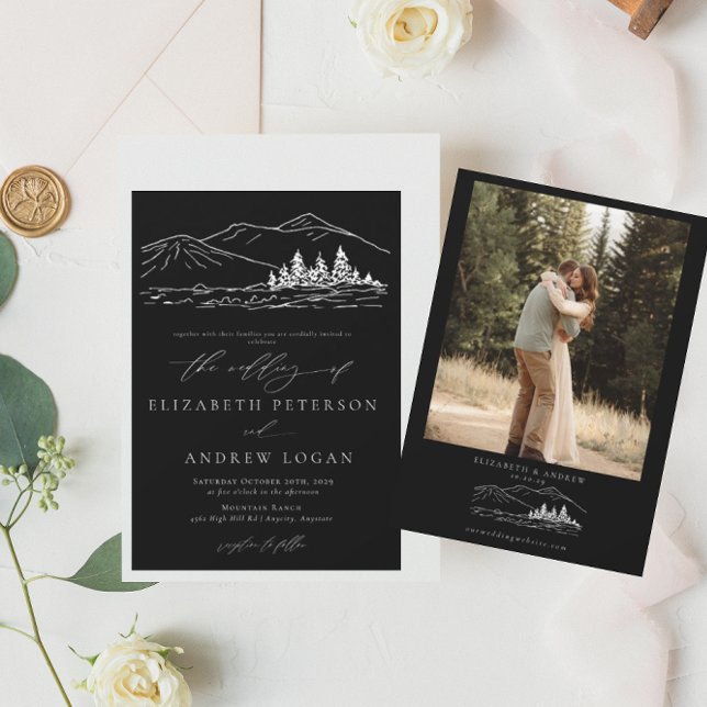 Winter Wedding | Pine Tree Forest Rustic Mountains Invitation (Creator Uploaded)