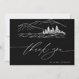 Winter Wedding Pine Tree Forest Rustic Mountains Thank You Card