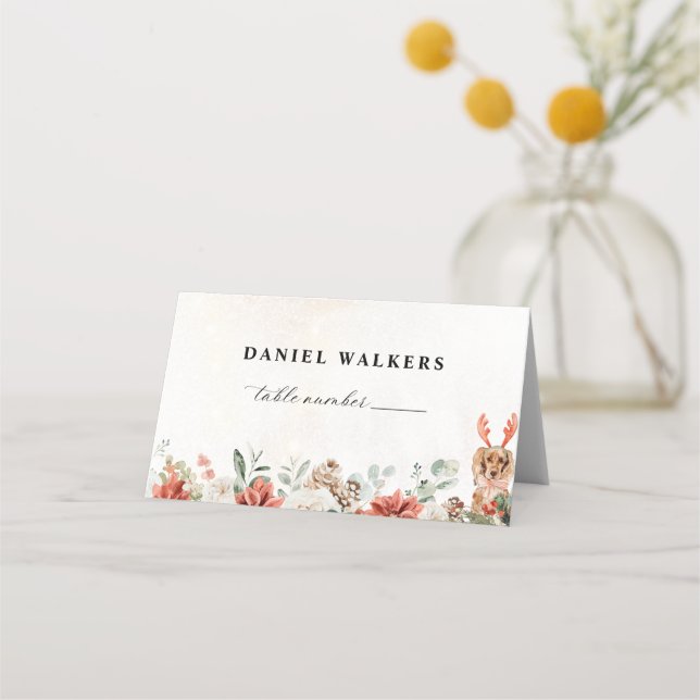 Winter Wedding Place Card (Front)