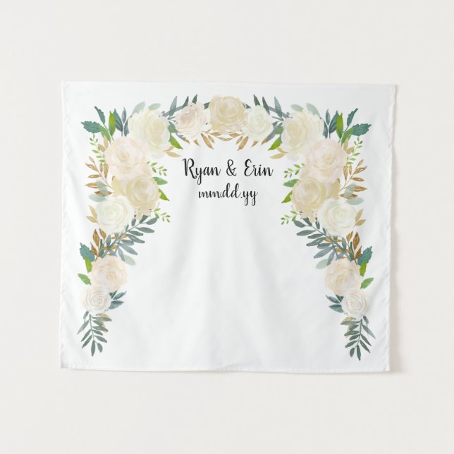 Winter Wedding Reception Backdrop Photobooth Prop Tapestry (Front (Horizontal))