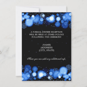 Winter Wedding Reception Blue Lights Invitation