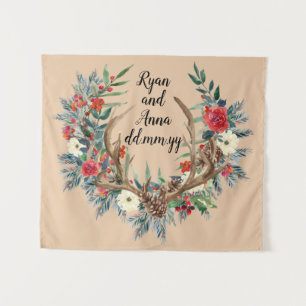 Winter Wedding Reception Christmas Photo Booth Tapestry