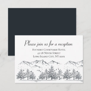 Winter Wedding Reception Mountains Trees Nature Invitation
