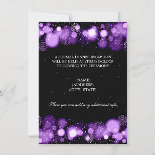 Winter Wedding Reception Purple Lights Invitation