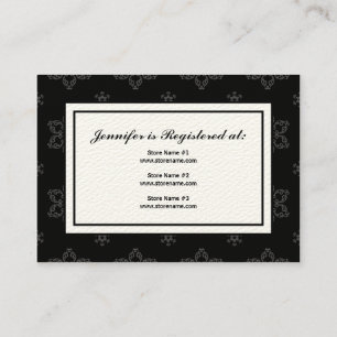 Winter Wedding Registry Card in B&W on Cream