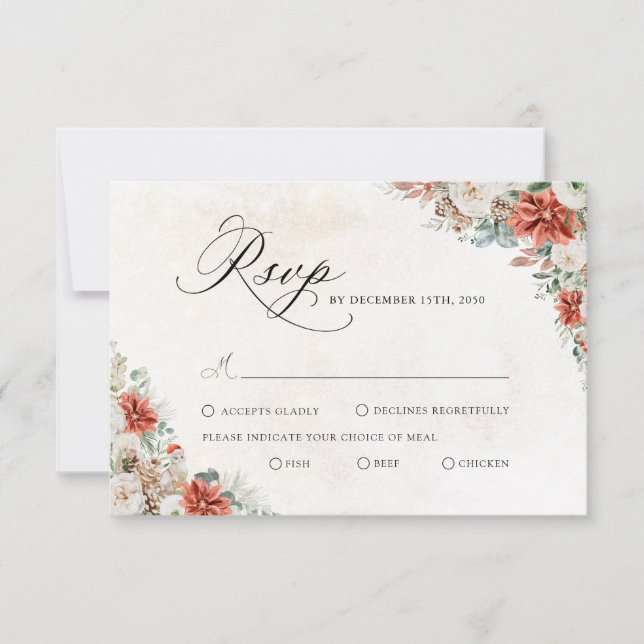 Winter Wedding RSVP Card (Front)
