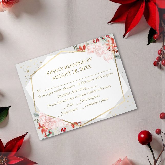 Winter Wedding RSVP Enclosure Card Gilded (Creator Uploaded)