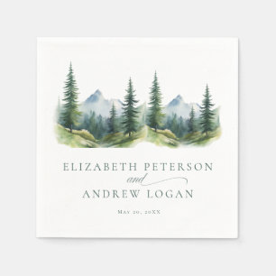 Winter Wedding Rustic Mountains Napkin