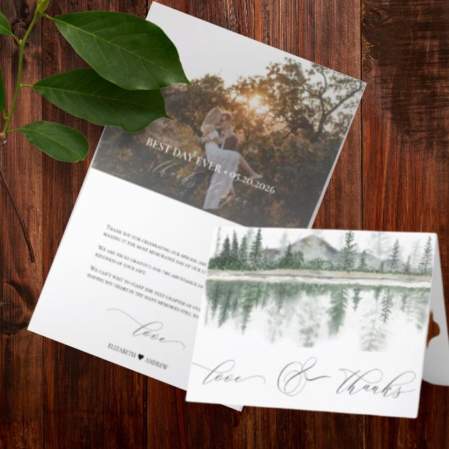 Winter Wedding | Rustic Mountains  Thank You Card (Creator Uploaded)