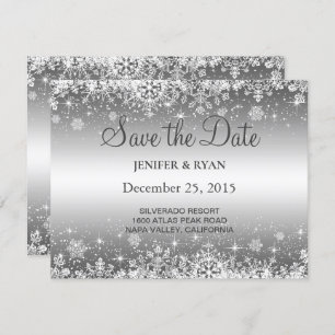 Winter wedding save the date invitation