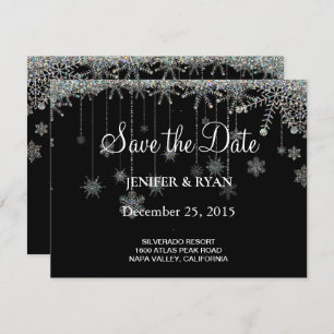 Winter wedding save the date invitation