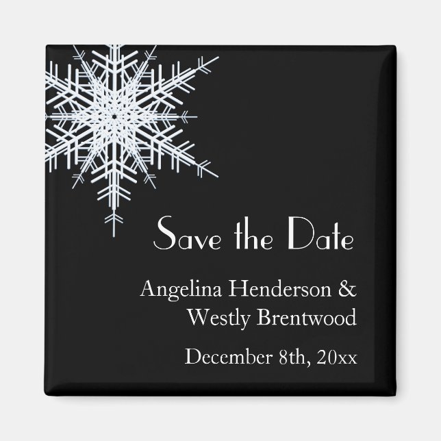 Winter Wedding Save the Date Magnet (Front)