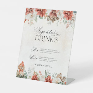 Winter Wedding Signature Drinks Sign