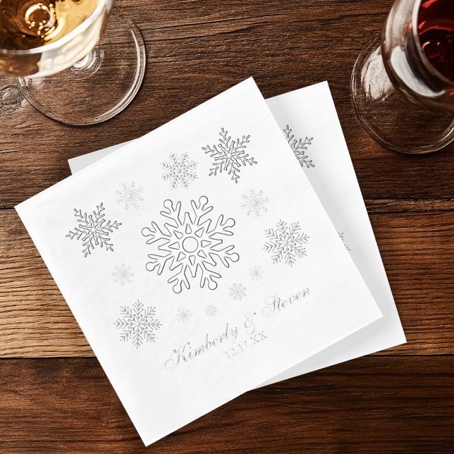 Winter Wedding Silver Foil Snowflake Napkins (Winter Wedding Silver Foil Snowflake Napkins
#winterwedding
#holidaywedding
#silversnowflakewedding)