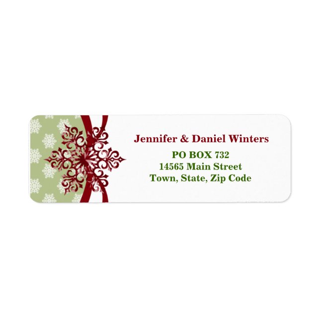 Winter Wedding Snowflake Theme Address Labels (Front)