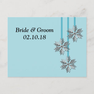 Winter Wedding Snowflake Theme Save The Date Announcement Postcard