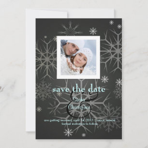 Winter Wedding, snowflakes/photo/ Save the Date