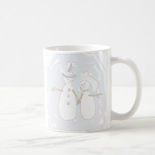 Winter Wedding Snowman Bride and Groom Coffee Mug