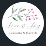 Winter Wedding Stickers Thank You Simple<br><div class="desc">These winter wedding stickers feature the words "Thank You" set in trendy script typography. Use the template fields to add your personalised text. A sprig of watercolor Christmas botanicals adorns the top. To see matching rustic wedding stationery and more winter wedding favour ideas visit www.zazzle.com/dotellabelle Christmas stickers for cards watercolor...</div>