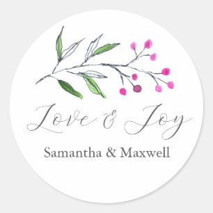 Winter Wedding Stickers Thank You Simple