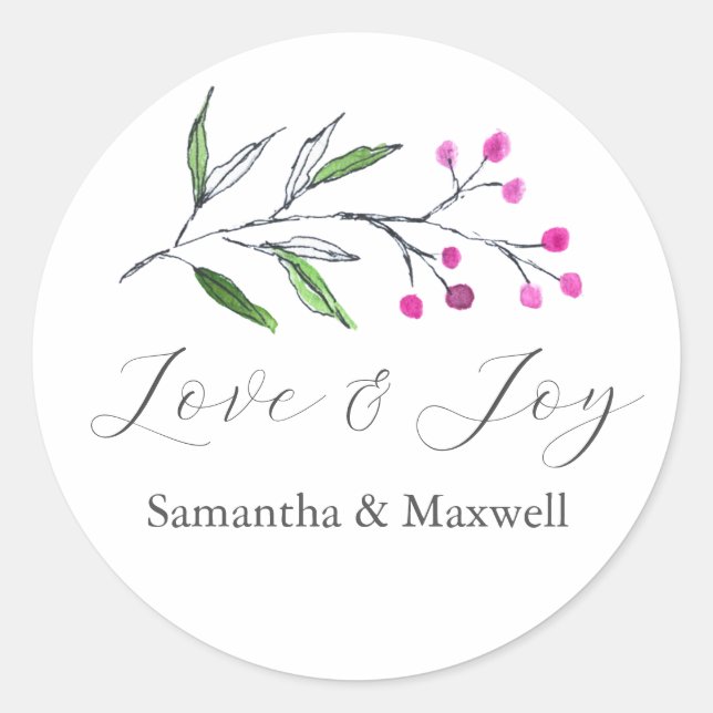 Winter Wedding Stickers Thank You Simple (Front)