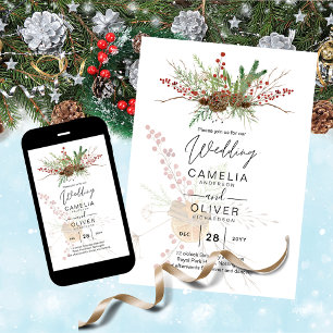 Winter Wedding Suite Print or Digital Download Invitation
