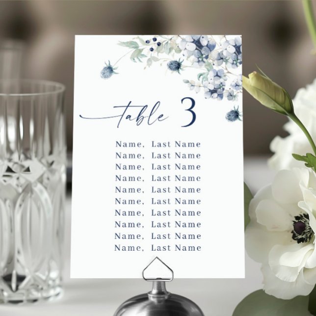 Winter Wedding Table Number Seating Chart Cards (Creator Uploaded)