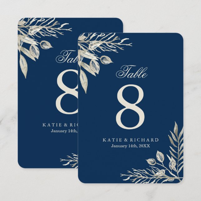 Winter Wedding Table Numbers (Front/Back)