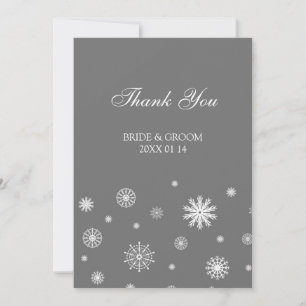 Winter Wedding Thank You Cards Grey