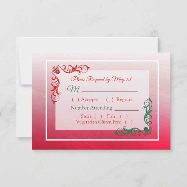 Winter Wedding  Wedding RSVP card (Front)