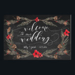 Winter Wedding Welcome Chalkboard Sign Poster<br><div class="desc">Welcome your guests to your winter wedding with this floral chalkboard poster design.</div>