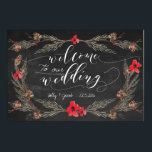 Winter Wedding Welcome Chalkboard Sign Poster<br><div class="desc">Welcome your guests to your winter wedding with this floral chalkboard poster design.</div>