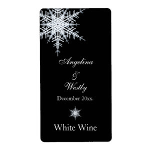 Winter Wedding Wine Label