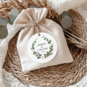 Winter Wedding Wreath with Fir Branches Favour Tags