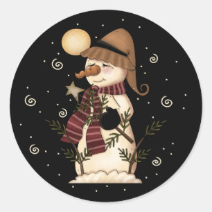 Winter Welcome Classic Round Sticker