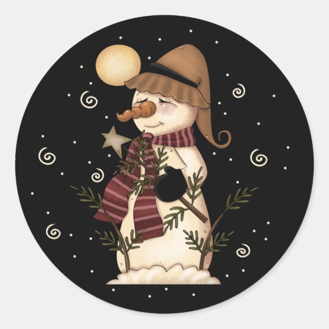 Winter Welcome Classic Round Sticker (Front)
