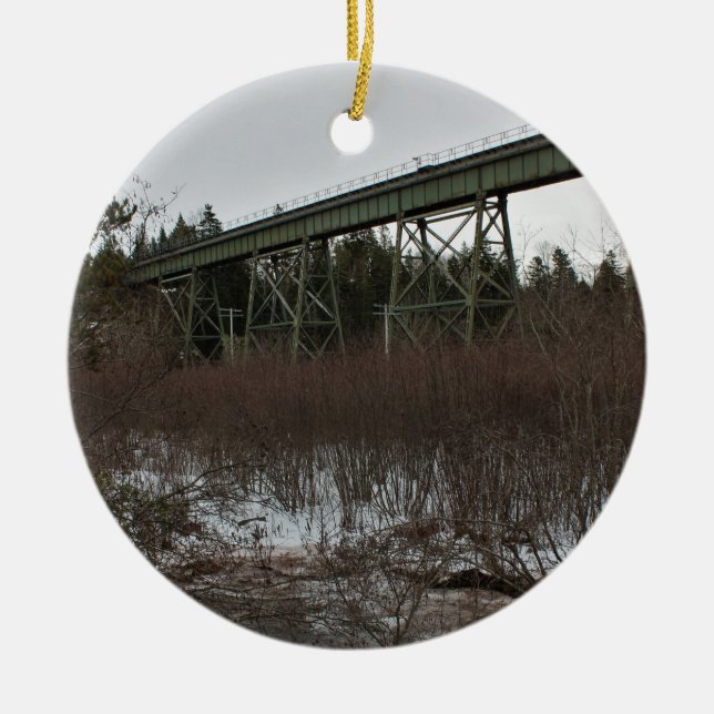 Winter Wentworth Train Trestle Ceramic Ornament (Front)