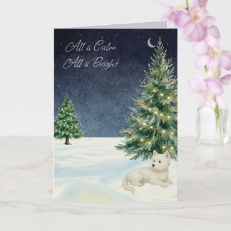 Winter Westie All is Calm Christmas Card