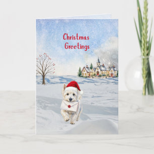 Winter Westie Christmas Greetings Christmas Card