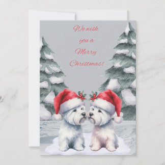 Winter Westie Christmas Wishes Card