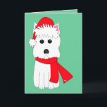 Winter Westie Holiday Card<br><div class="desc">Winter Westie! West Highland White Terrier Holiday Card -  Blank Inside *add your own text and/or change the  page colors!</div>